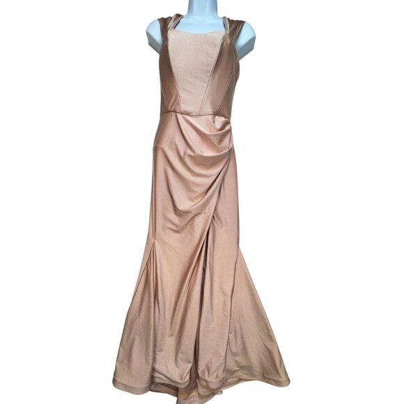 Cynthia & Sahar Women's Bridesmaid Maxi Dress Side Slit Size XS Pink Sleeveless - Picture 1 of 16